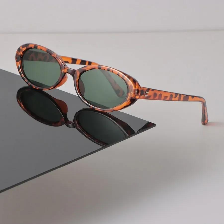 Designer Oval Sunglasses Women Men Retro Black Sun Glasses Luxury Personality Eyewear Mirror Small Frame Brand