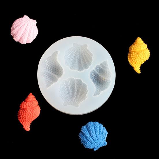 Silicone Chocolate Mold Ocean Conch Seashell Fondant Cake Mold Pudding Mold for Cake Decoration Cupcakes Polymer Clay