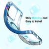 Protective Case for iPhone 15 - BOOLING - Rigid - Transparent Silicone - Blue Magnetic Circle