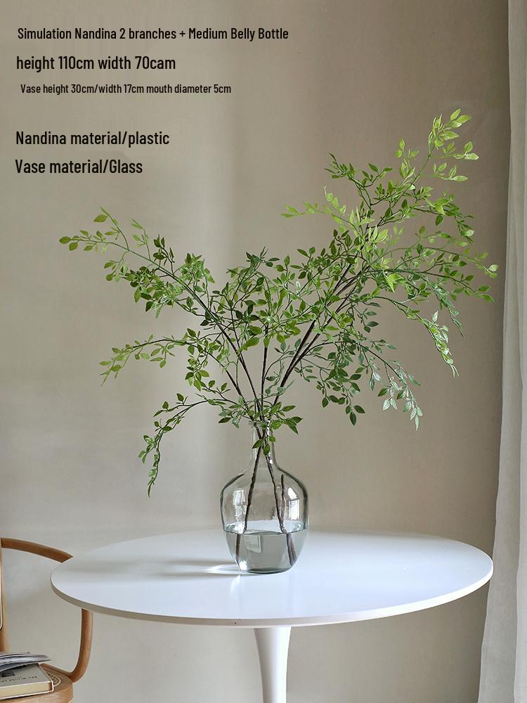 Nandina Green Artificial Flower Arrangement - Decorative Living Room Ornaments