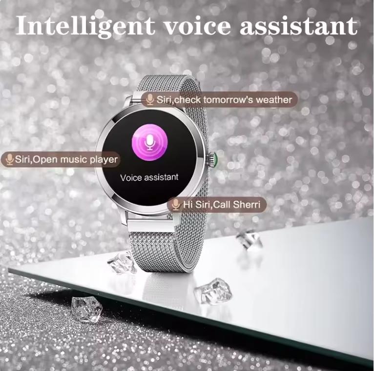 Women Smartwatch AMOLED Bluetooth Call Voice Assistant Healthy Monitoring Sport Waterproof Electronics Smart Watch