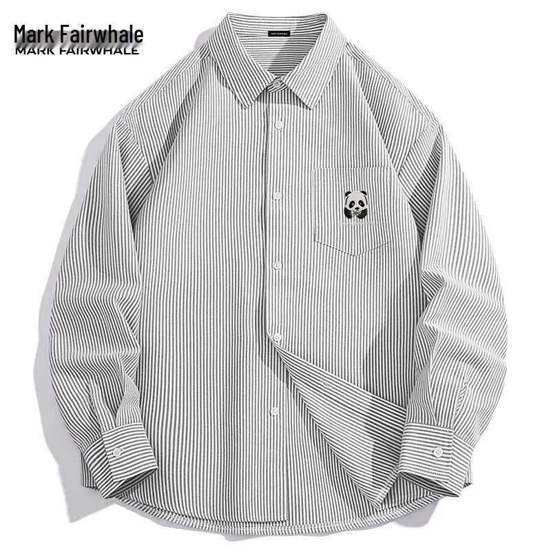 Mark Fairwhale Men's Striped Oxford Long Sleeve Shirt