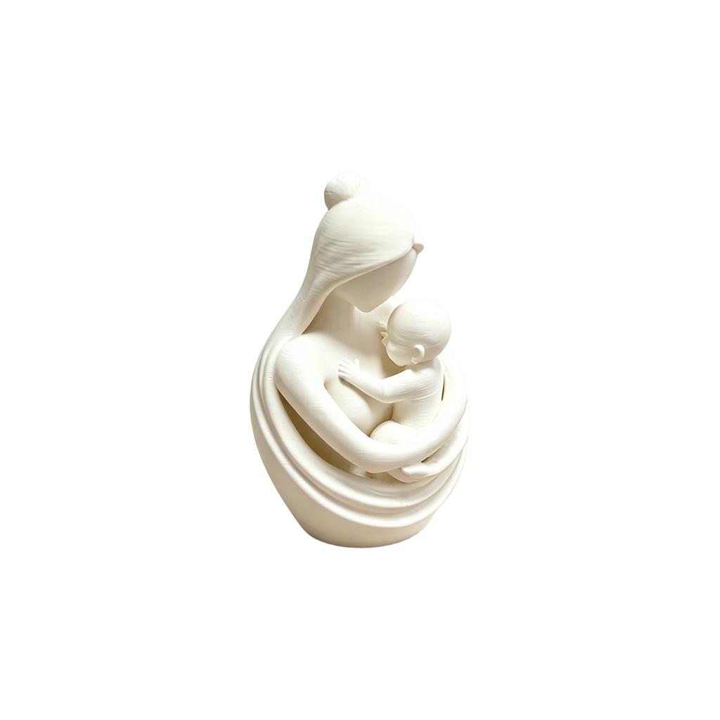 3D Printed Mother and Child Embrace Sculpture Modern Minimalist Home Decor Figurine Art Piece for Living Room Office Display