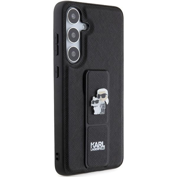 Karl Lagerfeld Klhcs24Sgsakcpk S24 S921 Black/Black Hardcase Gripstand Saffiano Karl&Choupette Pins