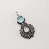 Sky Blue Topaz Gemstone 925 Sterling Silver Jewelry Women Oxidize Pendant 1.8" For Mother's Day Gift CP-45-9