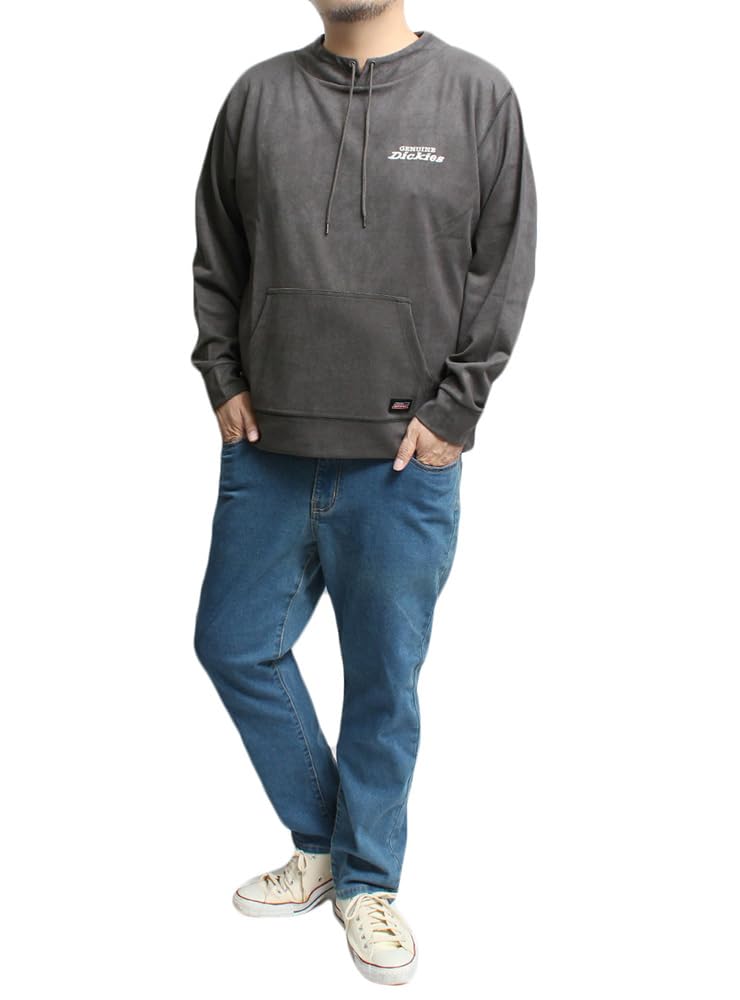 Genuine Dickies Men's Plus Size Twill Poly-Suede Spindle Neck Pullover Sweatshirt, Size 5L, Sumikuro (48)