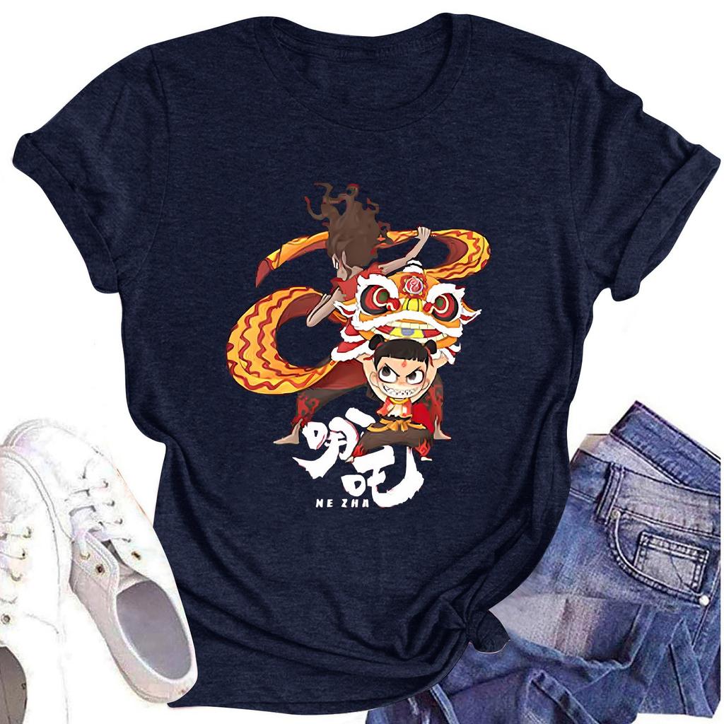 Women's Short-sleeved Print Round Neck Short-sleeved T-shirt Top