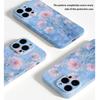 Blue oil painting flower mobile phone case Apple 16promax anti-drop all-inclusive film case iPhone17pm art style