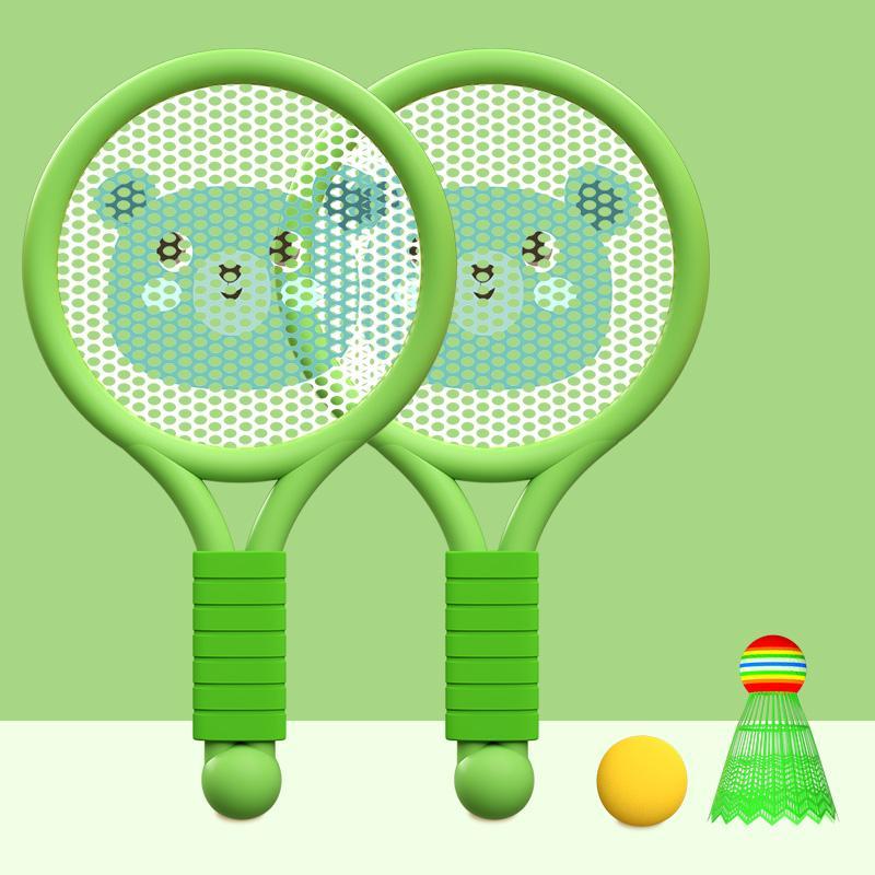 Kinder-Badmintonschläger, Langlebiger Cartoon-Netzschläger für den Innenbereich, für 3-6-jährige Kindergartenkinder, Anfänger, Eltern-Kind-Interaktion