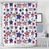YWJHUI Patriotic American Flag Shower Curtain - Red, White & Blue Star Pattern,  Includes Hooks, All Seasons Bathroom Decor