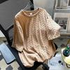 T-shirt Estiva in Cotone da Donna Taglie Forti Ampia Girocollo Top Morbido