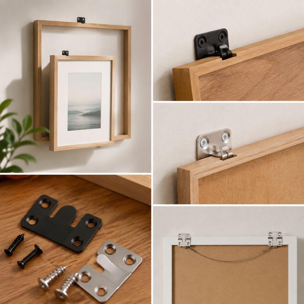 10pcs Rust Proof Hanging Brackets Interlocking Design Flush Mount Bracket Wall Fixing Bracket  Home