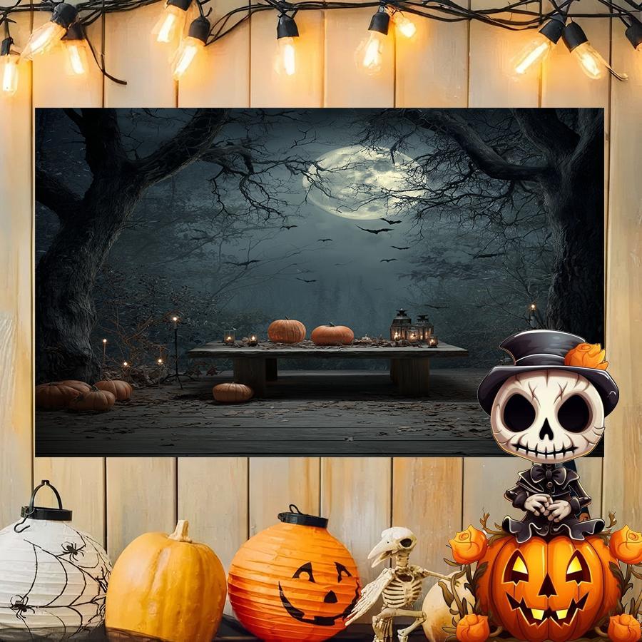 Halloween Moonlit Scene Background Cloth Hanging Cloth Bedroom Bedside Decorative Wall Cloth Rental Dormitory Tapestry