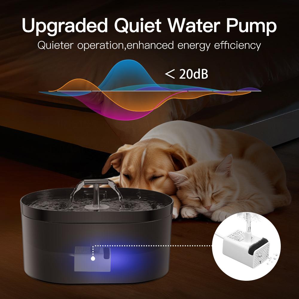 2.5L 5V USB Bebedero Automático para Gato Perro con Grifo Dispensador de Agua para Perro Filtro Transparente Bebedero Sensor para Mascotas Cuenco para Beber