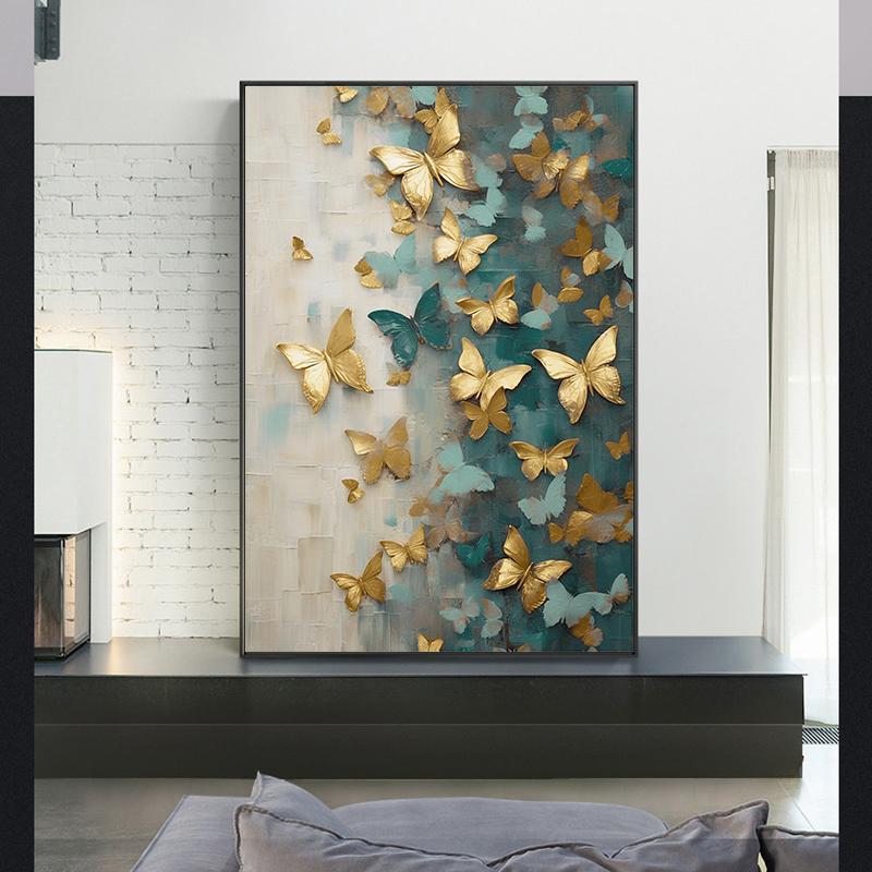 Modern 3D Visual Effects Ballerina Girl Wind Chimes Butterfly Artwork Poster Canvas Paintings Wall Art Pictures Home Decor