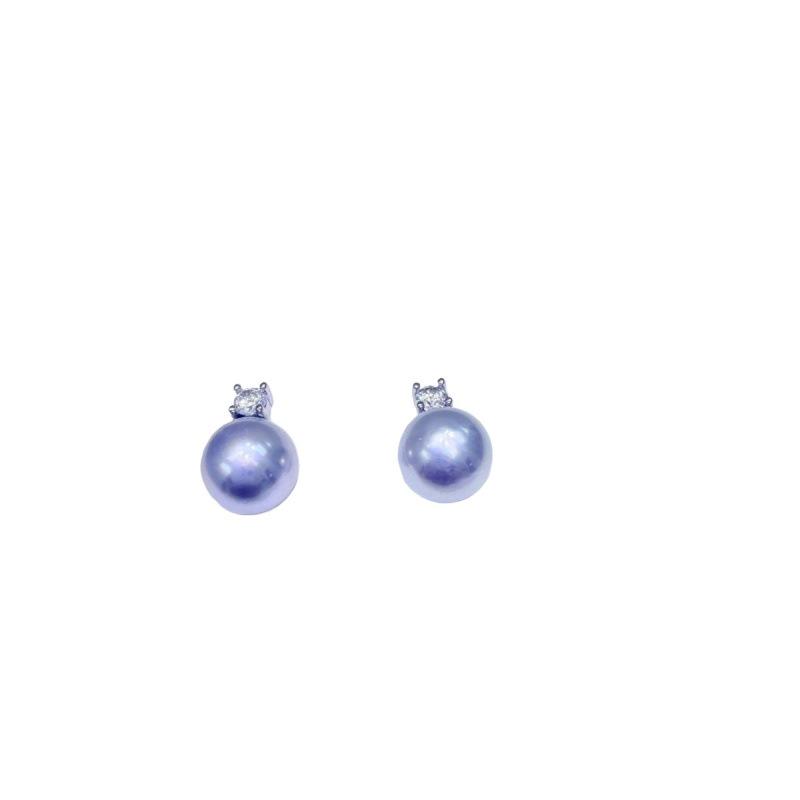 8-9mm Saltwater Akoya Aurora Pearl Stud Earrings with S925 Sterling Silver, Near Flawless, Includes Gift Box.