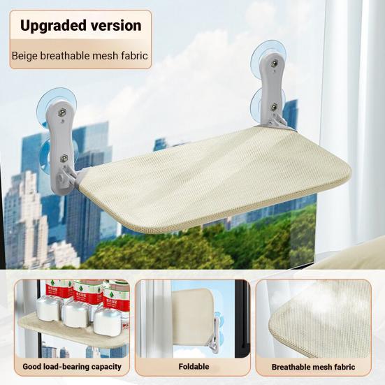 Suction Cup Cat Hammock Breathable Mesh Window Cat Perch Foldable Cat Bed Window Lounge for Indoor Cats Sunbathing Sleeping