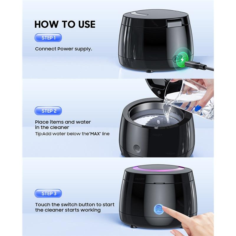 Ultrasonic Retainer Cleaner 43kHz Professional UV Cleaner for Dentures Mouth Guard Aligner Jewelry Ultrasound Washing Machine