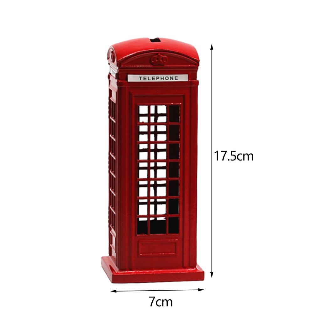 Piggy Bank Tabletop Decorations Figure Home Decor Statue Telephone Booth Figurine Souvenir Gift Money Saving Box for Kids
