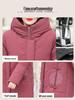 Red Mid-Length Winter Jacket for Middle-Aged and Elderly Women - Thick, Cotton-Padded, Suitable for Spring and Autumn