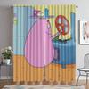 Les Barbapapa Home Interior Curtains 2 Pieces Tulle for Bedroom Halloween Decoration Modern Living Room Curtains Shades Curtain