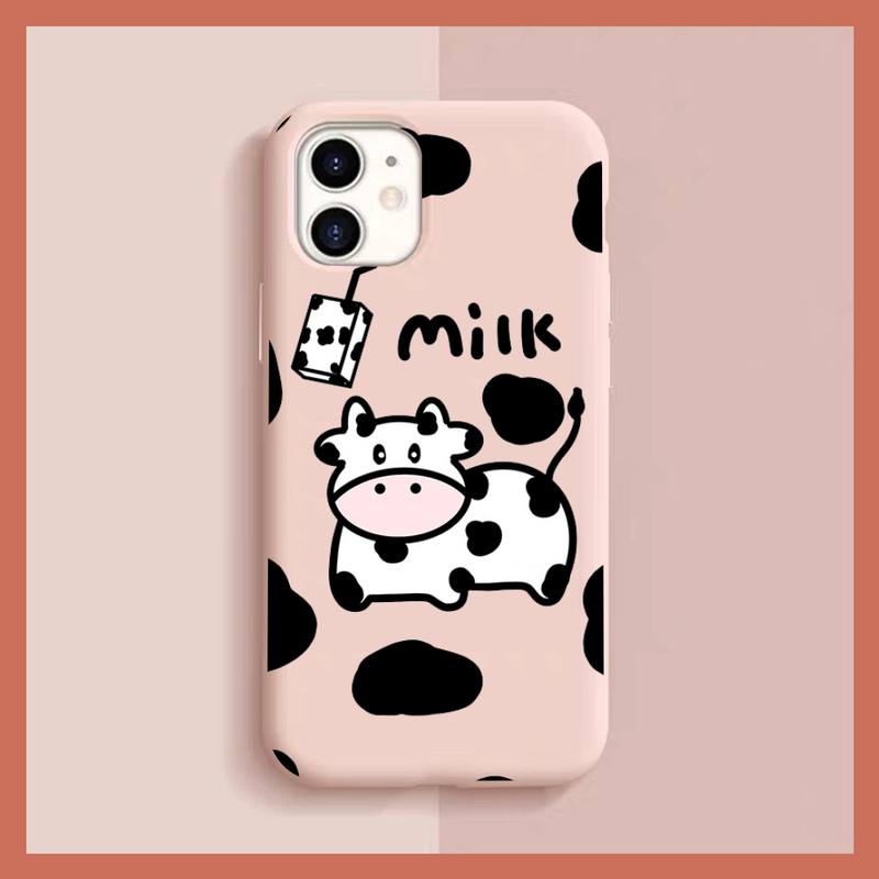 Cute Cartoon Milk Cow Phone Case for iphone 13 11 12 mini pro max 7 8 plus 6 6s x xs max xr shell