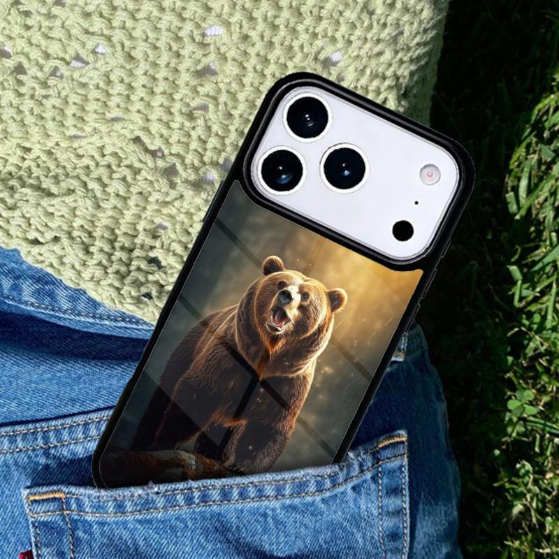 Cute Grizzly Bear Phone Case Cover for IPhone 11 12 13 14 15 16e 17 Pro Max Coque for IPhone 17 Air