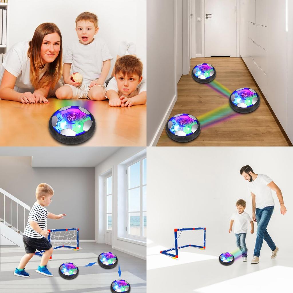 Rechargeable Hover Soccer Ball with Goal and LED Buoyancy, Indoor Soccer Game for Kids and Parents, a Fun Gift