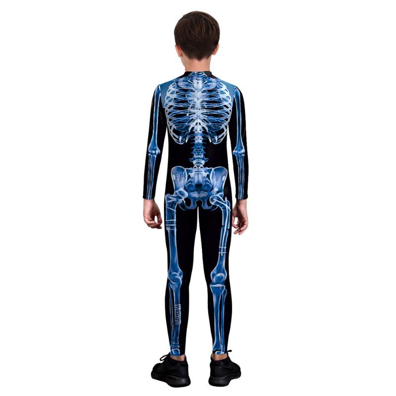 New Halloween Creative Skeleton Digital Printing Children's Performance One-piece Costume