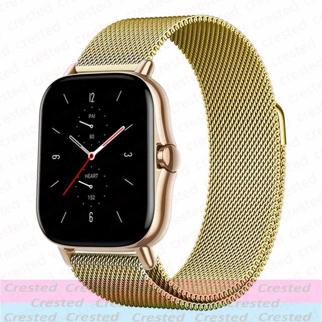 20mm/22mm Magnetic Band For Amazfit GTS/4/2/2e/3/GTS2 Mini/GTR 47mm/GTR2/3/Pro/4 Stratos Metal Watch Bracelet Amazfit Bip Strap