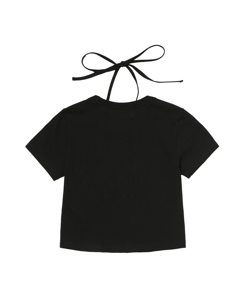 Gillaakaibeu P&G Halter Strap Crop Top_Black