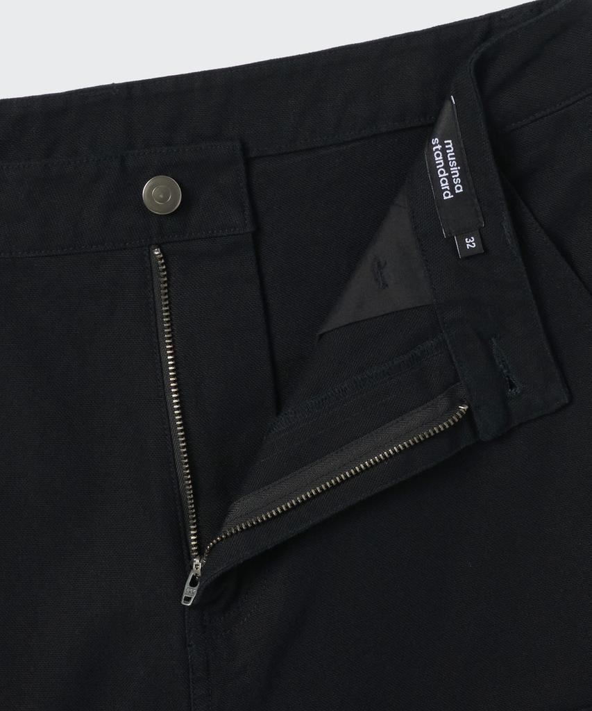MUSINSA STANDARD Canvas Regular Fit Double Knee Carpenter Pants [Black]