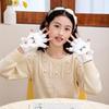 Half Finger Flip Cover Student Mittens Thick Plush Riding/Writing Gloves Knit Gloves  3-12Years