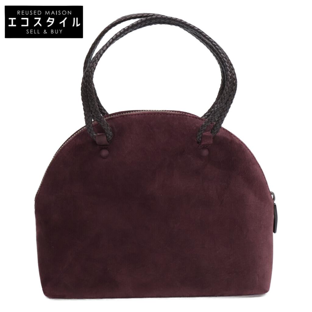 JURGEN LEHL [ ] Pig Leather Suede Small Bag with Mesh Handles Handbag BordeauxUsed