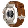 Leather Strap for Apple Watch Ultra 49mm 45mm 42 44mm Luxury Men Band for iWatch Se 6 5 4 Series 9 8 7 Ultra 2 Bracelet