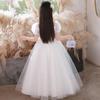 Girls' Fluffy Mesh Princess Skirt - Children's Long Wedding and Piano Performance Dress
