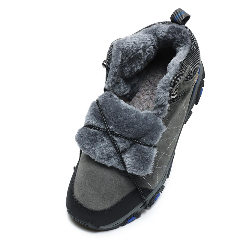 Hiking Sneakers Men Autumn Winter Outdoor Shoes Warm Fur N Slip Fashi Cowboy Lace Up Ankle Padded Boots Felt Snow Footwear