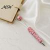 Stationery for Crafts DIY Beadable Pen, Rhinestone Faux Pearl Ballpoint Fancy Glitter Customizable Writing Pen Crafting, Student Office Tools Beaded