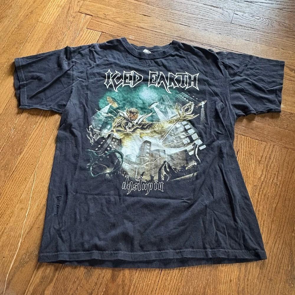 Hot Popular Iced Earth Dystopia Band Black All Size Shirt AA798 Unisex T-Shirt L