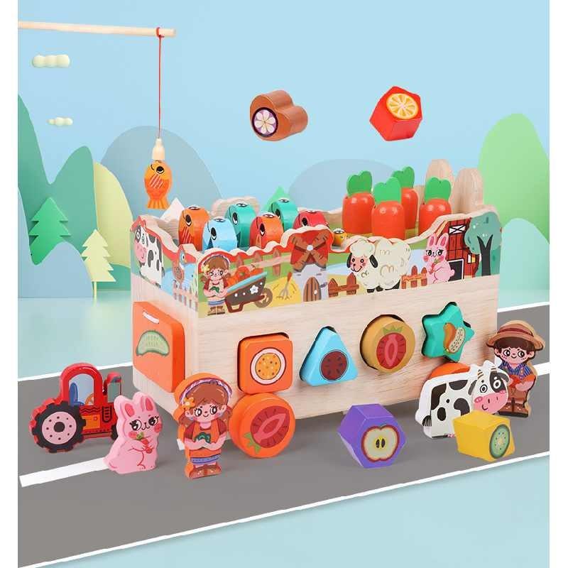 Farm Themed Animal Wooden Brain Teaser Puzzle For Preschool Games Educational