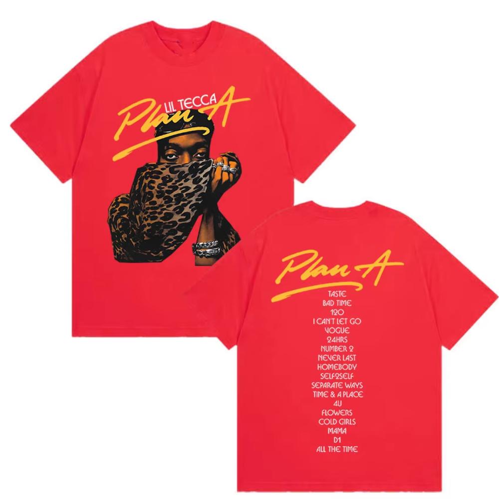 

Репер Lil Tecca План А Альбом 2025 Мерч Футболка Чоловіча Хіп-хоп Готична Футболки з коротким рукавом Вільний одяг Оверсайз Бавовняні футболки 3XL