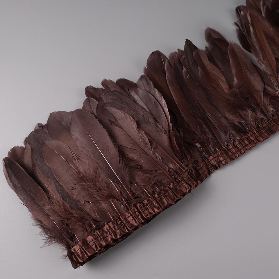 2M Natural Dyed Goose Feather Trims Real Geese Duck Feathers Fringe Ribbons For Handmade Crafts Pumas Wedding Accessories