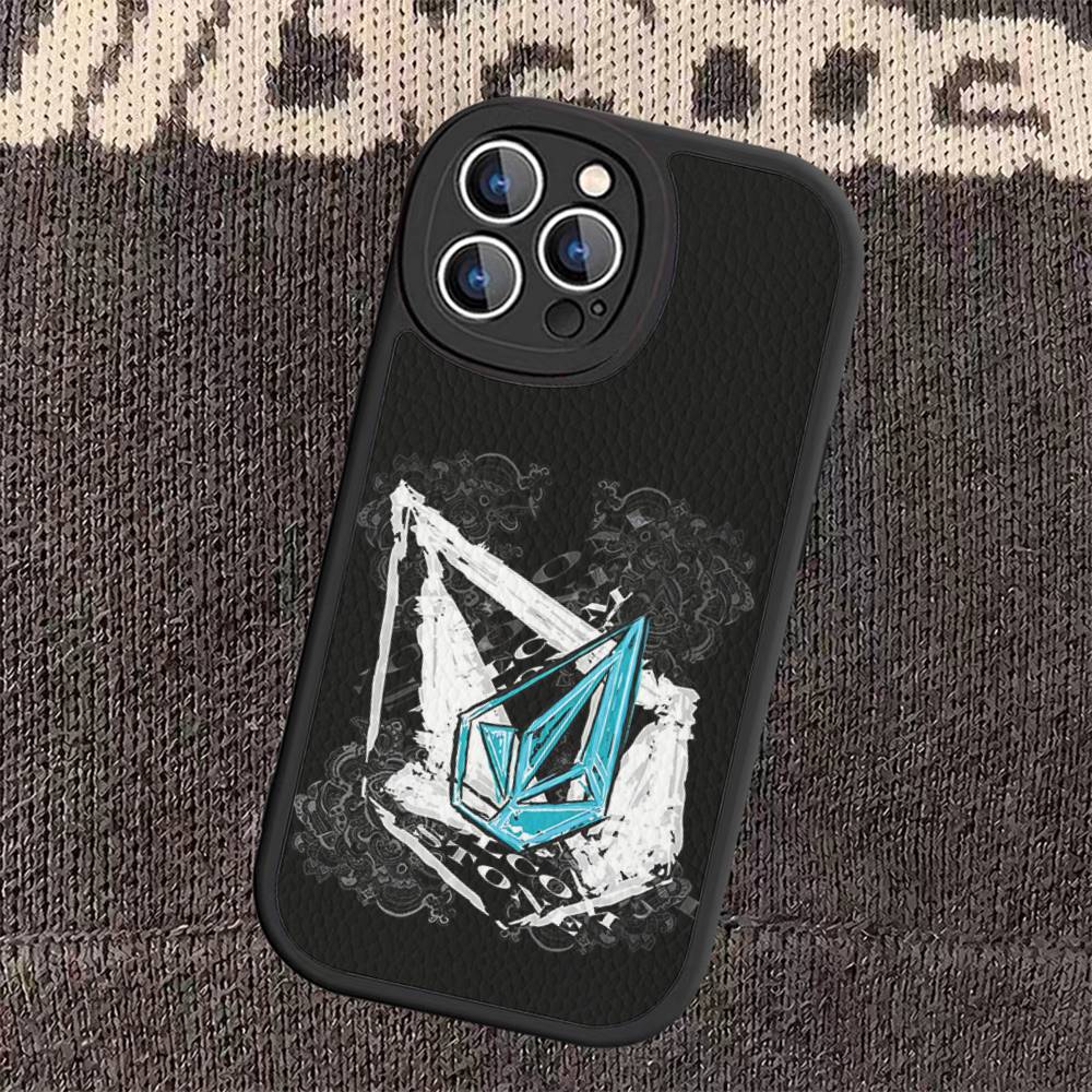 

V-Volcom LOGO Fashion For IPhone 16 15 14 13 12 11 Pro Max Plus Leather Phone Cover iphone 13pro