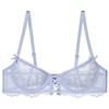 French Sexy Underwear Summer Ultra-thin Pure Lace Underwear Large Chest Small Anti-sagging Large Size Bra Cover