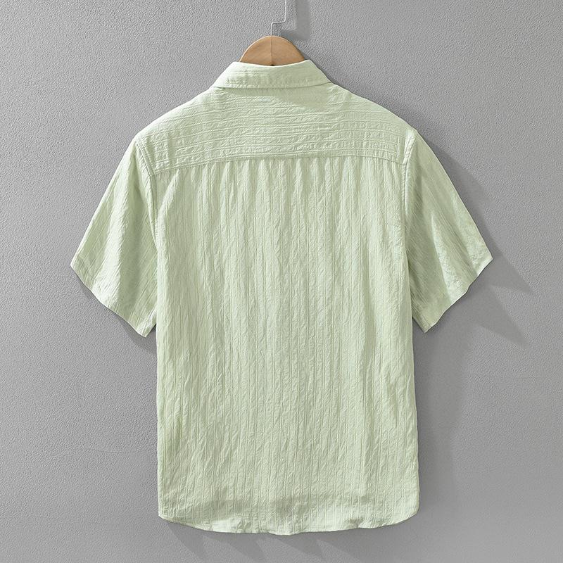 Summer Shirts for Men Harajuku Style Green Short Sleeve Shirt Daily Men's Casual Shirt Light Weight Tops