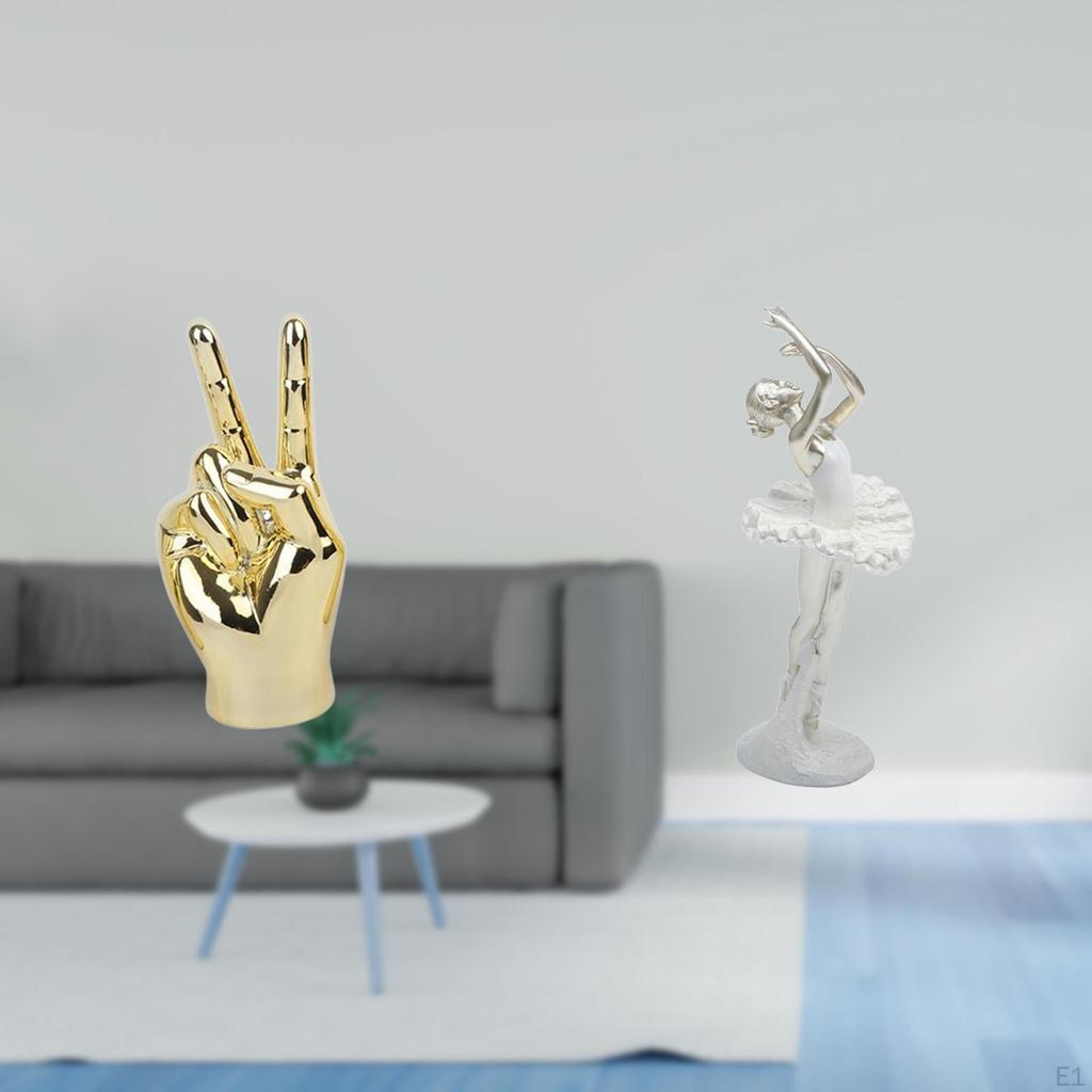 Hand Finger Gesture Ballerina Figurine Sculpture Creative Modern Dancing Girl Art Statue for Living