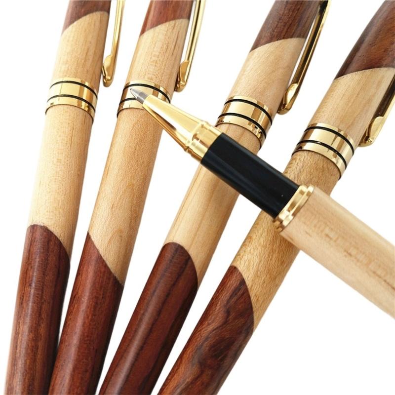 Wood Ballpoint Pen with Metal Pen Clip Business Roller Pen Office Singing Pen For Writing Note Taking Journaling