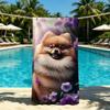 Pomeranian Cute Towel For Outdoor Camping Beach Towel Super Absorbent Quick-Drying Summer Puppies Towel