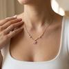 New Cute Romantic Pink Sakura Pendant Necklaces for Women Y2K Sweet Synthetic Zircon Flowers Bracelet Charms Wedding Jewelry Set