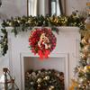 Red Christmas Wreath 2D Christmas Ornaments Door Hanging Artificial Garland Window Wall Decor